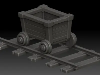 Stylized trolley 3D model