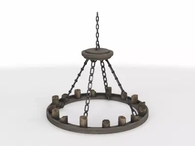 pendant light wagon wheel candle 3D model