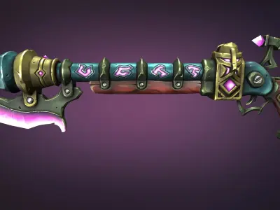 Dwarf musket Low-poly 3D model