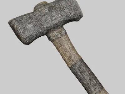 Exquisite 17th Century Axe Hammer - Medieval Weaponry Replica Free low-poly 3D model