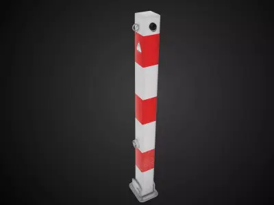  European Street Safety Barrier Props Low-poly 3D model