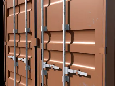 Brown Shipping Container- 4k PBR Low-poly 3D model
