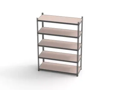 5 Tier Industrial Shelving Unit 3D model