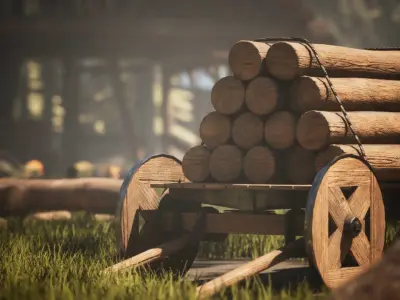 Carpenter Workshop 38 Assets Low-poly 3D model