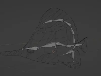 3D Model - DIamond Fish  - Animated and Rigged  Low-poly 3D model
