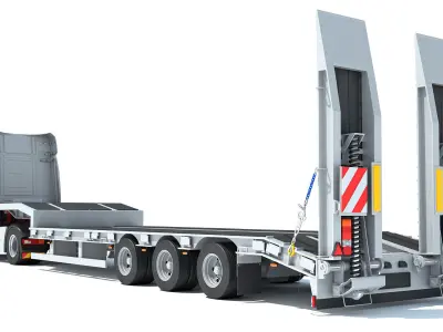 Truck with Platform Trailer 3D model buy