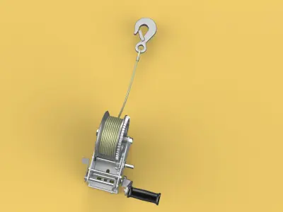 STANDARD MANUAL HAND LEVER CRANK WINCH HOIST WIRE LIFTING CRANE 3D model