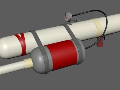 Simple Potato Cannon Low-poly 3D model