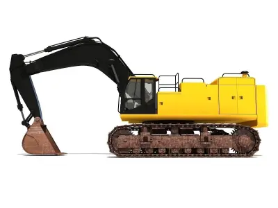 Yellow Excavator 3D model