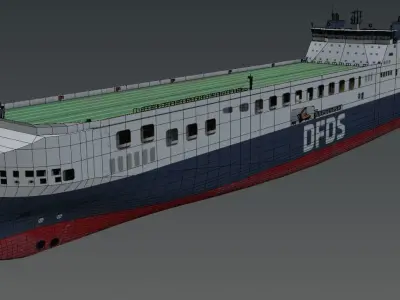 DFDS Ro-Ro Cargo Ship Low-poly 3D model