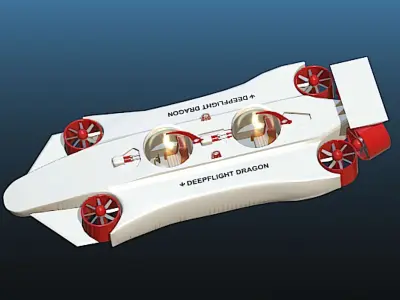 DeepFlight Dragon Personal Submarine - High Poly 3D model