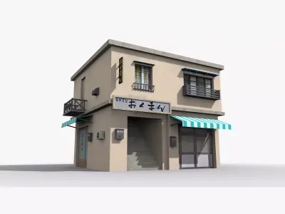 Japanese House x25 Low-poly 3D model