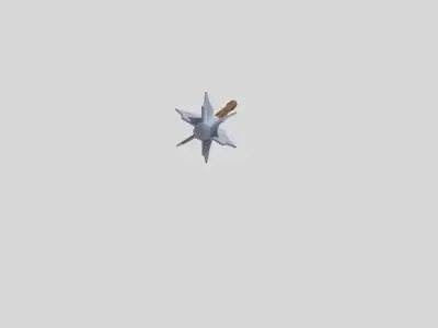 low poly mace 2 shovel Low-poly 3D model