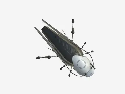 Insect Robot F07 White Black - SciFi Character Design Low-poly 3D model