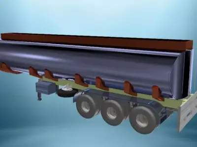 Chassis less TV Tank 54000 Litres 3D model