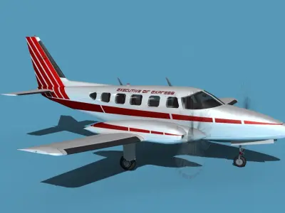 Piper PA-31-350 Navajo Chieftain V02 3D model
