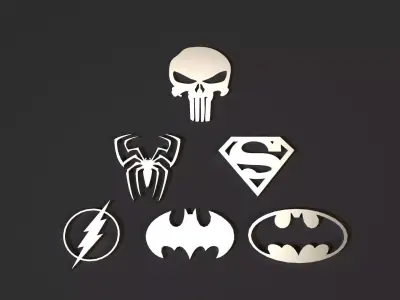 Superhero icons 3D print model