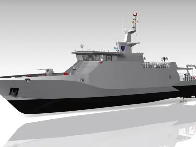 Fast Patrol Boat Ship Vessel 45M Low-poly 3D model