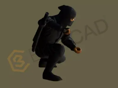Ninja 3D Model High Detail Stealth Character 3D model