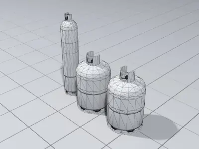 Gas canisters Low-poly 3D model purchase