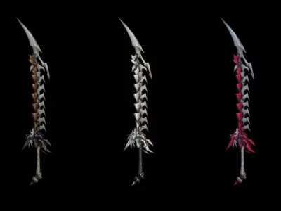 Bone Katana Low-poly 3D model purchase