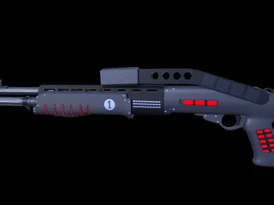 SPAS Weapon Low-poly 3D model Low-poly 3D model