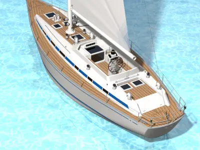 Swan 55 Sailboat 3D model