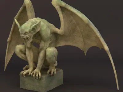 Stone Gargoyle Statue 3D model