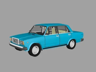 VAZ 2107 LADA RIVA Low-poly 3D model