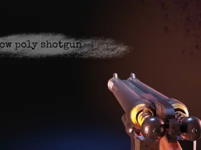Low Poly Shotgun SG-072 Low-poly 3D model