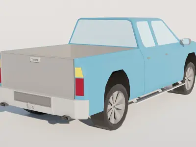 Low Poly Pick-up Truck Free low-poly 3D model