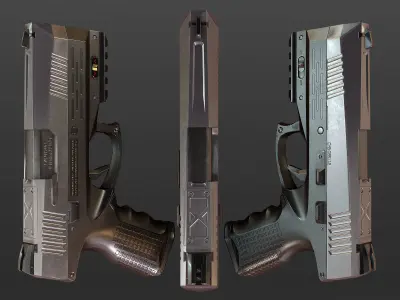 Modern Pistol Low-poly 3D model purchase