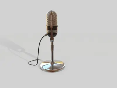 VintageMicrophone vintage microphone Low-poly 3D model