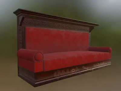 Low poly model Classic Antique sofa Low-poly 3D model