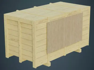 Wooden Box 2A Low-poly 3D model