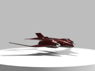 scifi red racing plane  3D model