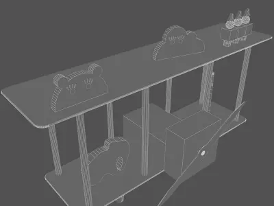Bi Plane Decorative Shelf 3D model