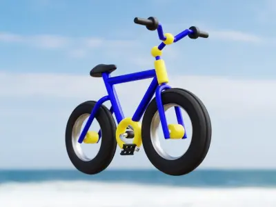 Cartoon Bicycle - Stylized Low-Poly 3D Model for Games 3D model