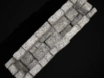 Rustic Stone Fireplace Low-poly 3D model