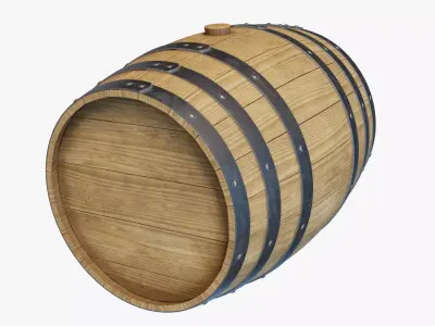 Wooden Barrel 03 3D model