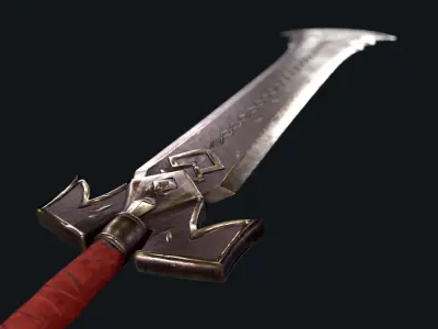 Dwarf Two-Hand Sword Low-poly 3D model