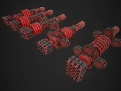Modular Spaceship Three Low-poly 3D model
