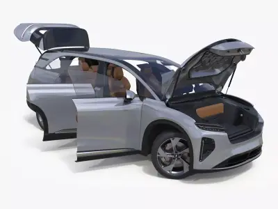 Lucid Gravity Electric Suv Gray with Lights Off Rigged for Maya 3D model