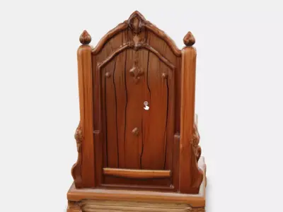 Wooden Throne Low-poly 3D model
