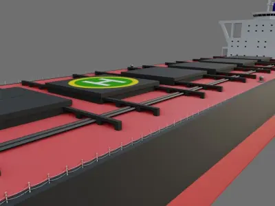 Ship Bulk Carrier - Cargo - Navio Graneleiro Low-poly 3D model