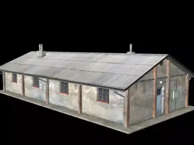 simple-military-house-1 building Low-poly 3D model