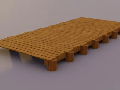 Low wooden pontoon  for diorama 3D model