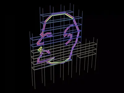 Industrial Monument Giant Head Low-poly 3D model