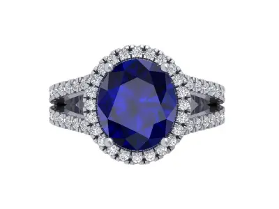  Oval Solitaire Ring 3D print model buy