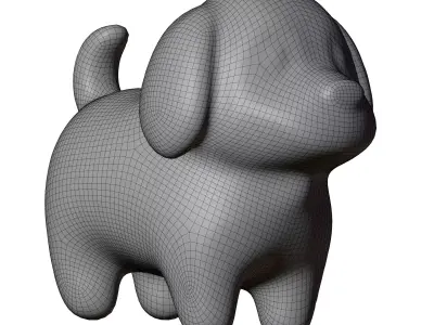 Cartoon Dog 3D Model Free low-poly 3D model